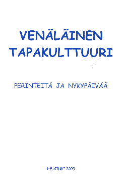 Venäläinen tapakulttuuri